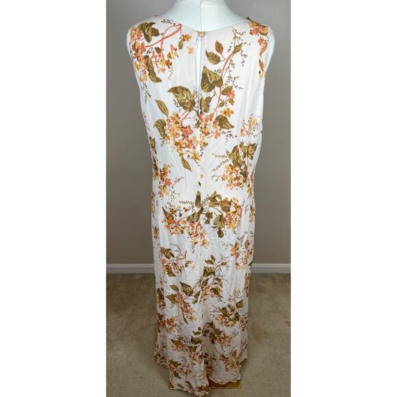 Reformation Senna Floral Ruched High Neck High Slit Bella Maxi Dress Size 18 - Picture 9 of 11